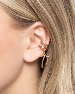 Ballet Lacing - Gold Cuff Earrings - Paparazzi Accessories