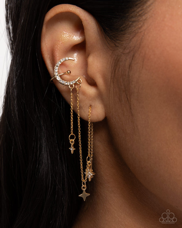 Heaven Struck - Gold Post Earrings - Paparazzi Accessories