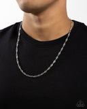 Chain Confrontation - Silver Mens Necklace - Paparazzi Accessories