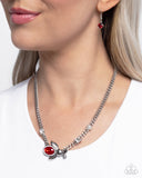 Bedazzled Beetle - Red Necklace - Paparazzi Accessories