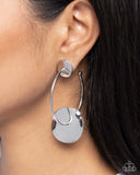 Textured Trouble - Silver Earrings - Paparazzi Accessories