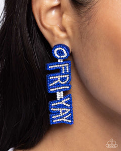 Its Friday! - Blue Post Earrings - Paparazzi Accessories