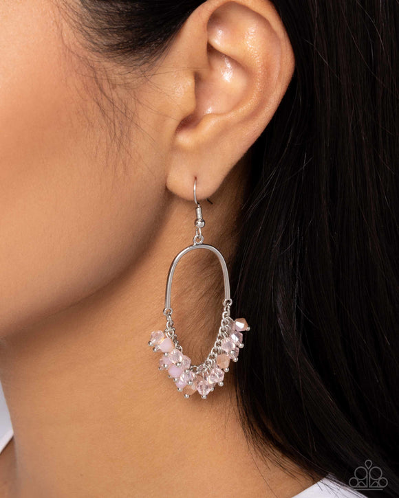 Chandelier Check - Pink Earrings - Paparazzi Accessories