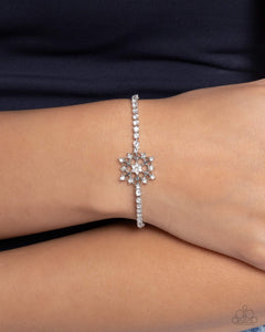 Snow Angel Shimmer - White Bracelet - Paparazzi Accessories