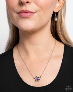 Tulip Drops - Purple Necklace - Paparazzi Accessories