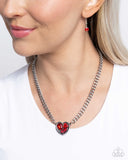 Tasteful Triad - Red Necklace - Paparazzi Accessories