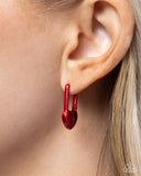 Pampered Padlock - Red Earrings - Paparazzi Accessories