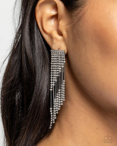 Careless Cascade - Black Post Earrings - Paparazzi Accessories