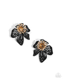 wonderland-wallflower-black-post earrings-paparazzi-accessories