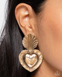 Mythical Moment - Gold Post Earrings - Paparazzi Accessories