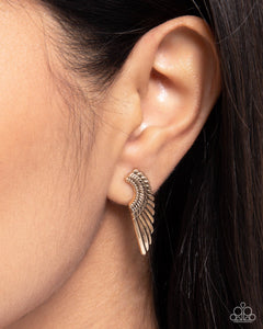 Angelic Altitude - Gold Post Earrings - Paparazzi Accessories