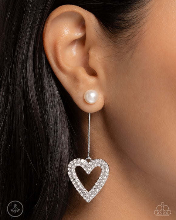 Valentines Vision - White Post Earrings - Paparazzi Accessories