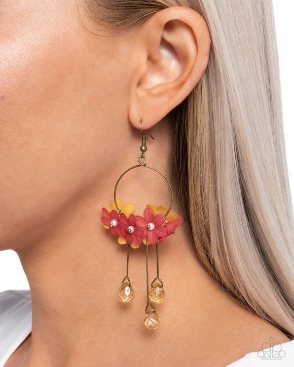 Whimsical Work - Brass Earrings - Paparazzi Accessories