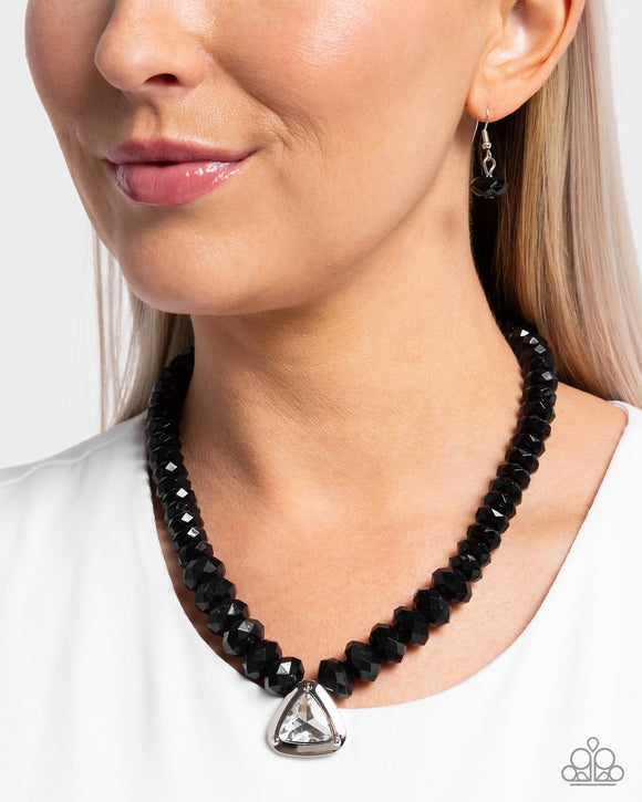 Trailblazing Triangle - Black Necklace - Paparazzi Accessories