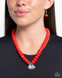 Trailblazing Triangle - Red Necklace - Paparazzi Accessories