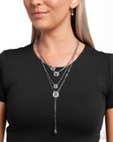 Dazzle and Stretch - Silver Necklace - Paparazzi Accessories