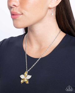 Favorite Flower - Yellow Necklace - Paparazzi Accessories