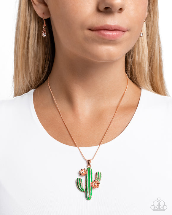 Carefree Cactus - Copper Necklace - Paparazzi Accessories