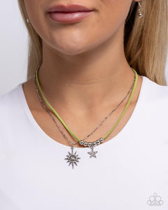 Stellar Sojourn - Green Necklace - Paparazzi Accessories