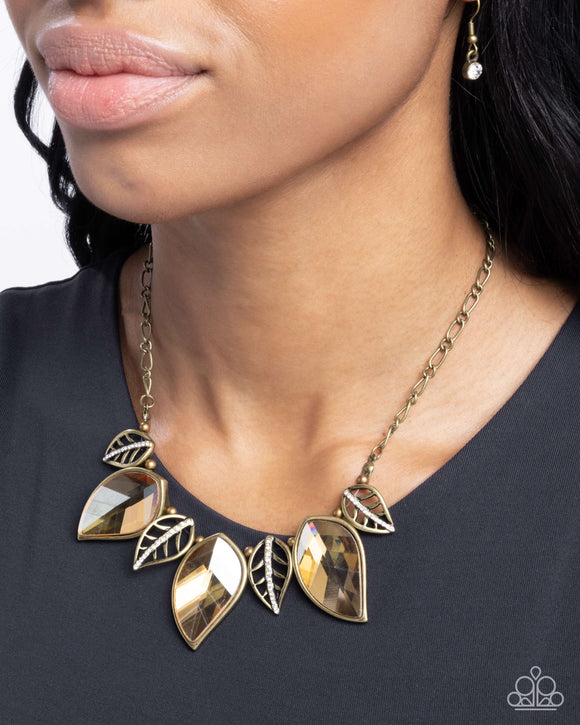 Leafy Leader - Brass Necklace - Paparazzi Accessories