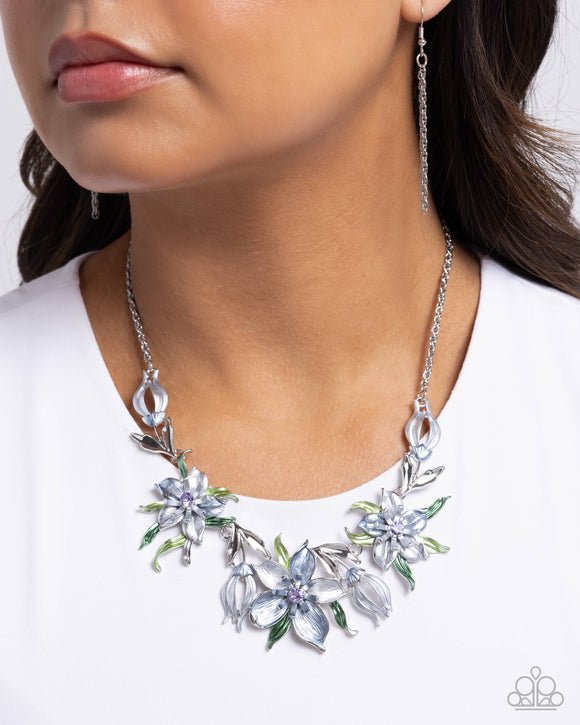 Floral Protocol - Blue Necklace - Paparazzi Accessories