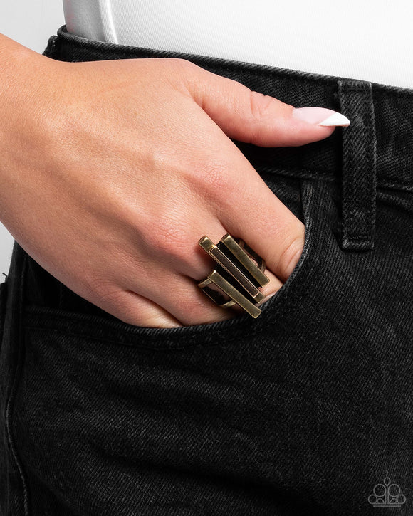 Linear Loot - Brass Ring - Paparazzi Accessories