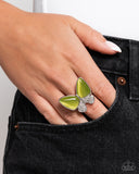 Fluttering Flex - Green Ring - Paparazzi Accessories