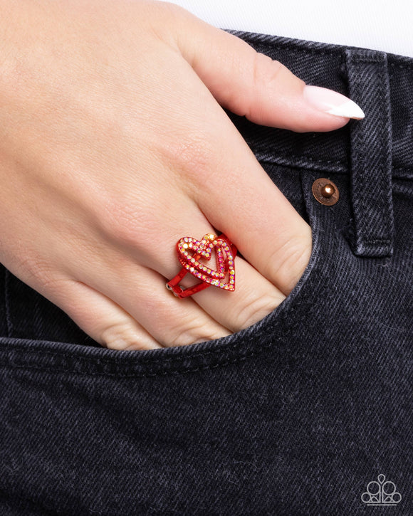 Hybrid Heart - Red Ring - Paparazzi Accessories