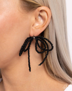 Sophisticated Sprinkle - Black Post Earrings - Paparazzi Accessories