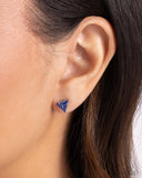 Triangular Twinkle - Blue Post Earrings - Paparazzi Accessories