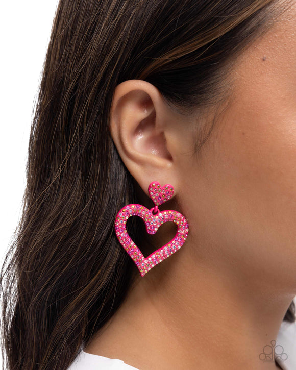 Dazzling Deed - Pink Post Earrings - Paparazzi Accessories