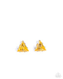 triangular-twinkle-yellow-post earrings-paparazzi-accessories