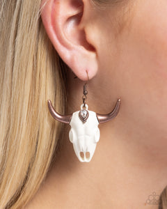 Southwestern Skull - Copper Earrings - Paparazzi Accessories