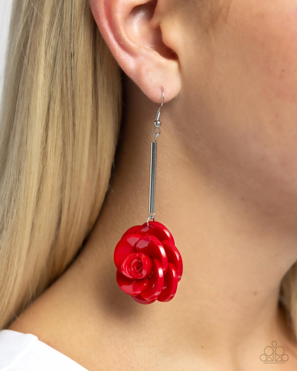 Saccharine Sprig - Red Earrings - Paparazzi Accessories