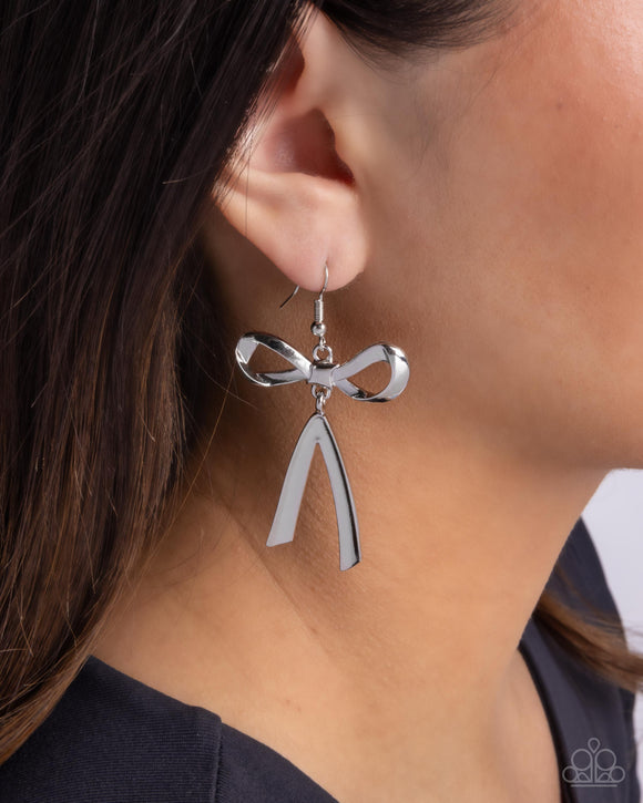 Dapper Delivery - Silver Earrings - Paparazzi Accessories