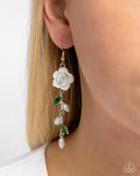 Lattice Lure - White Earrings - Paparazzi Accessories