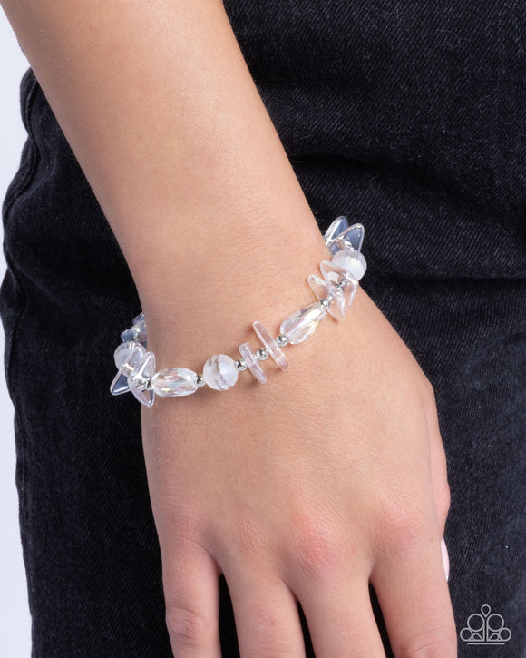 Reflective Ritardando - White Bracelet - Paparazzi Accessories