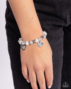 Filigree Finesse - White Bracelet - Paparazzi Accessories