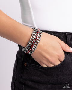 Secure Shimmer - Red Bracelet - Paparazzi Accessories
