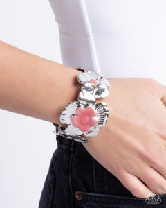 Floral Foundation - Pink Bracelet - Paparazzi Accessories