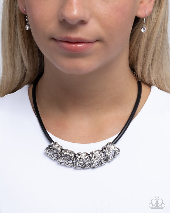 Sprig Shimmer - Black Necklace - Paparazzi Accessories