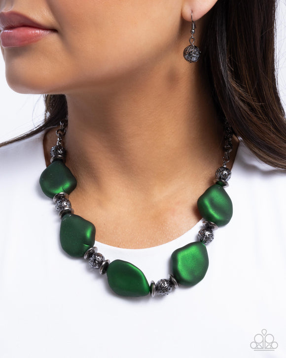 Refulgent Reformation - Green Necklace - Paparazzi Accessories