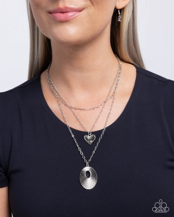 Sunburst Stage - Silver Necklace - Paparazzi Accessories