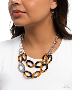 Patterned Presto - Brown Necklace - Paparazzi Accessories