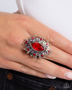 Elaborate Effect - Red Ring - Paparazzi Accessories