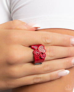 Honorable Hearts - Red Ring - Paparazzi Accessories