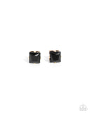 squared-soprano-black-post earrings-paparazzi-accessories