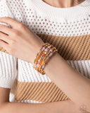 Seasoned Stack - Orange Bracelet - Paparazzi Accessories