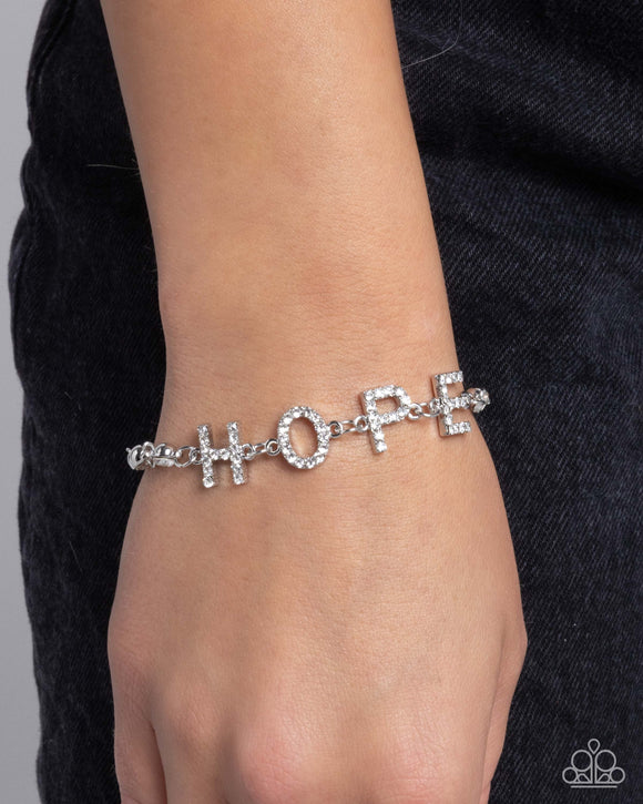 Honorable Hope - White Bracelet - Paparazzi Accessories