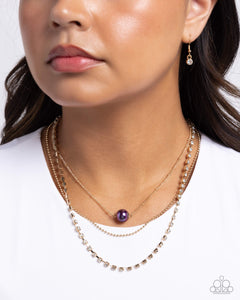 Symmetrical Shimmer - Purple Necklace - Paparazzi Accessories